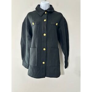 DOKOTOO Black‎ Button Front Jacket Gold Buttons Utility Style Women's Size S